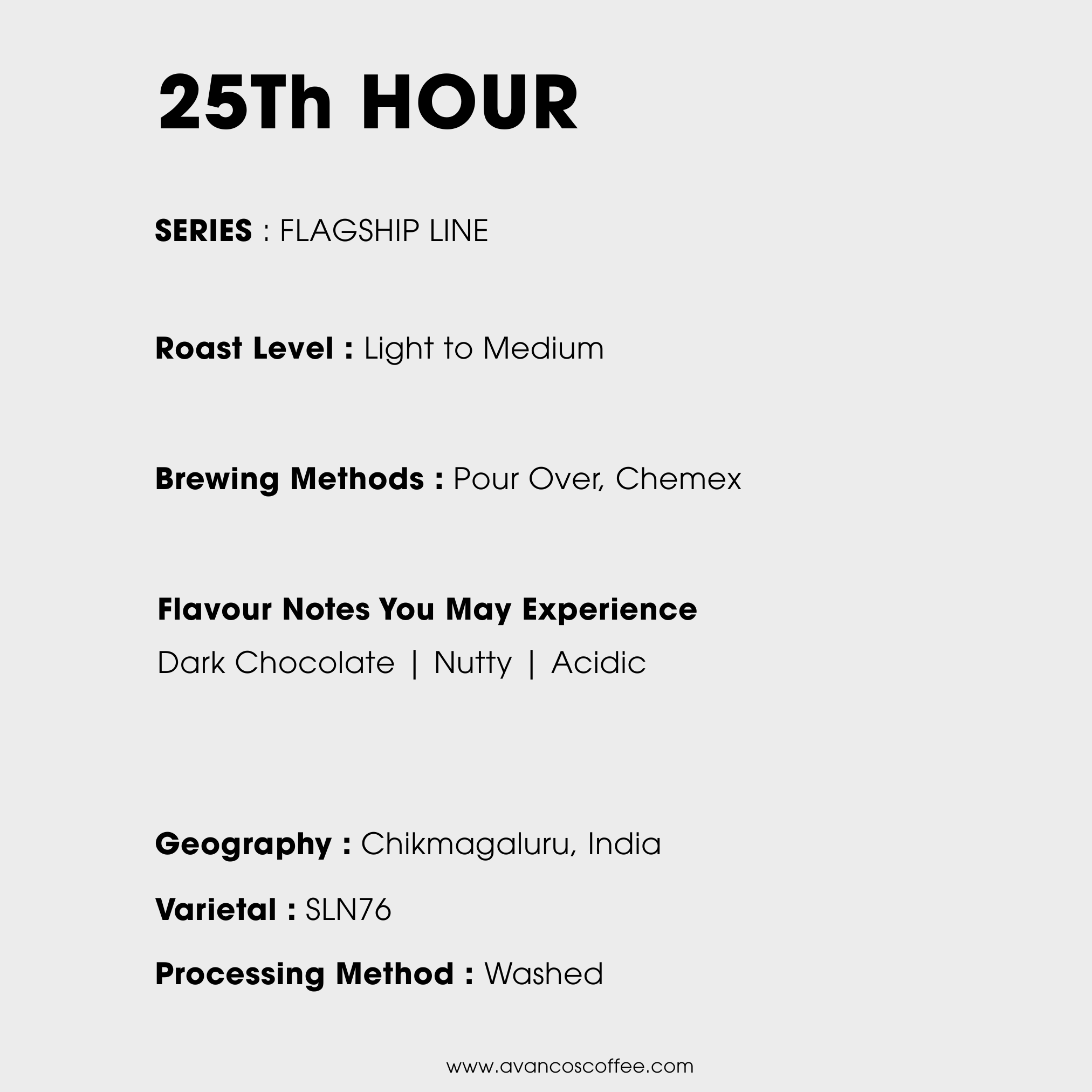 25th HOUR - FLAGSHIP LIGHT ROAST - 100% ARABICA