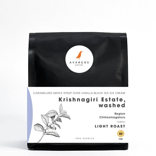 KRISHNAGIRI ESTATE - SINGLE ORIGIN - WASHED - LIGHT-MEDIUM ROAST - 100% ARABICA - WHOLE BEAN & GROUND COFFEE