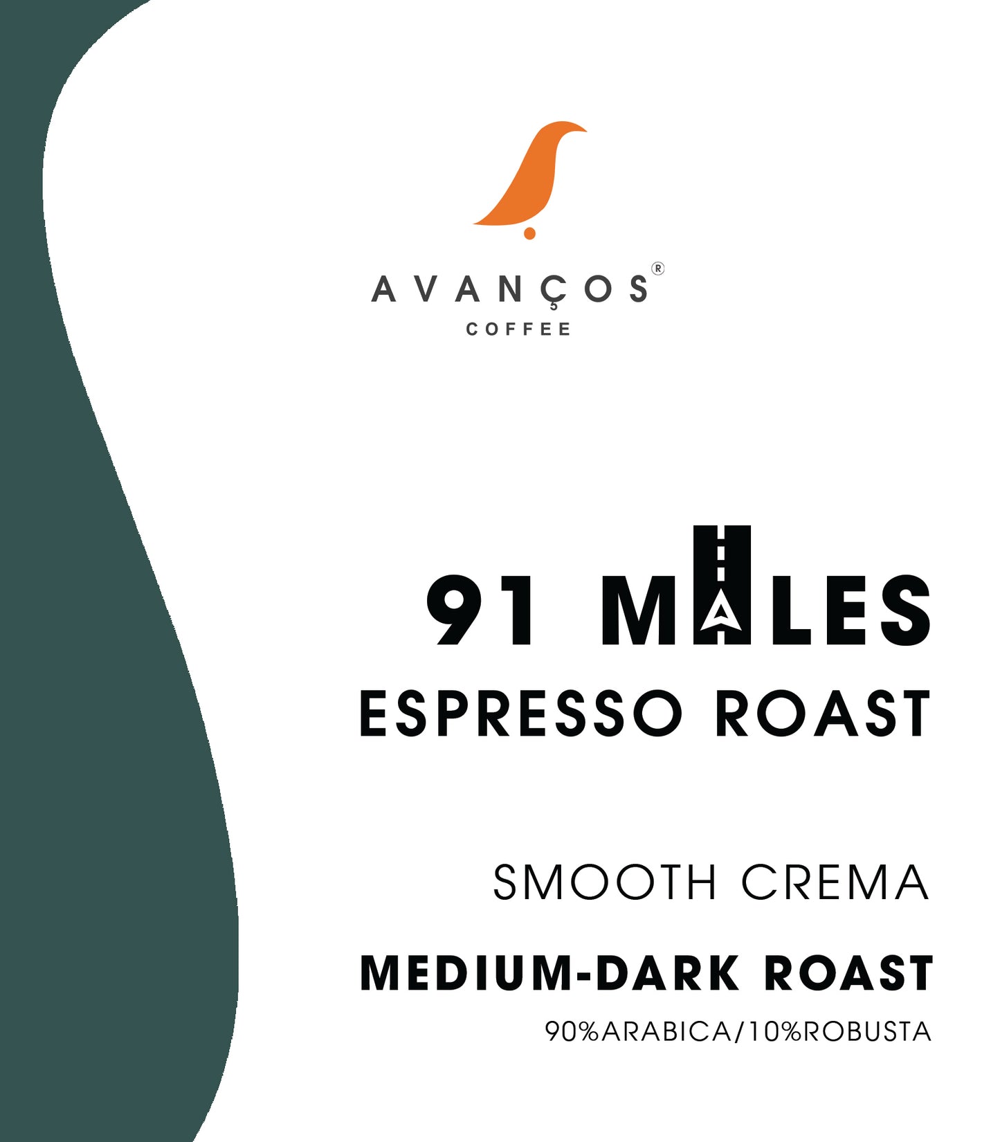 91 Miles - ESPRESSO ROAST - 90% ARABICA, 10% ROBUSTA