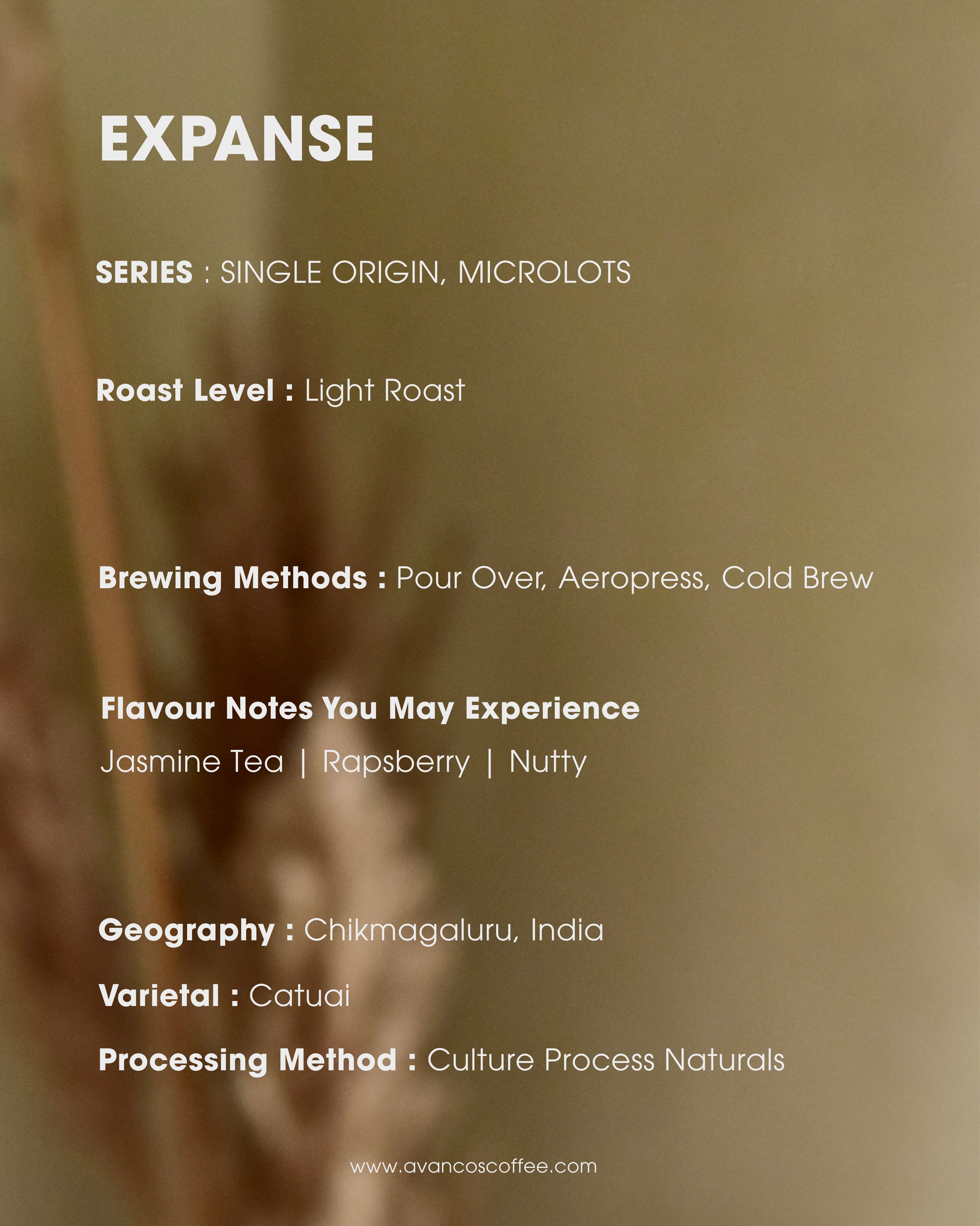 EXPANSE - Jasmine Tea & Rapsberry Notes - Culture Process Naturals - Light Roast