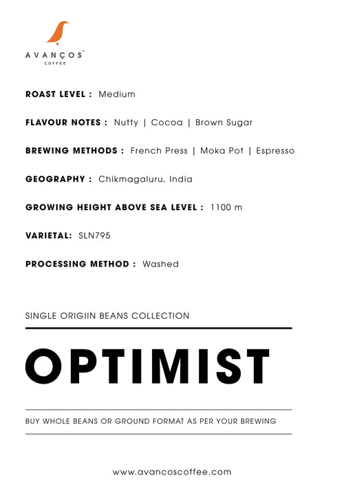 OPTIMIST - Nutty, Cocoa, Brown Sugar - Wash Processed - Medium Roast