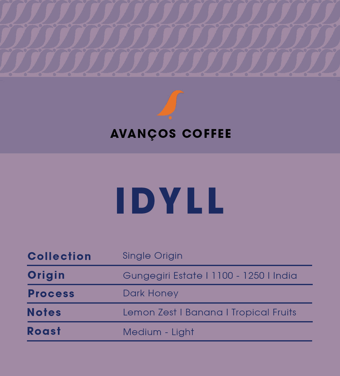 IDYLL | DARK HONEY PROCESSING | MEDIUM-LIGHT ROAST COFFEE BEANS | 250G