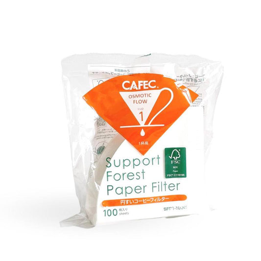 CAFEC SFP - Support Forest Pour Over Filter Papers - 1 CUP - 100 Sheets